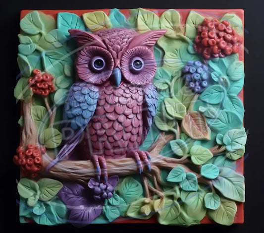 3D Owls 041 Printed Pattern Vinyl