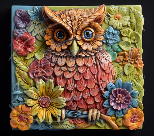 3D Owls 043 Printed Pattern Vinyl