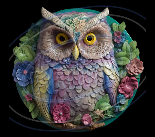 3D Owls 051 Printed Pattern Vinyl