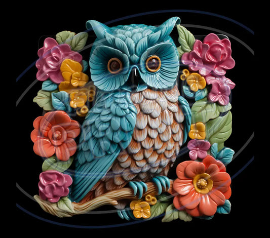 3D Owls 055 Printed Pattern Vinyl