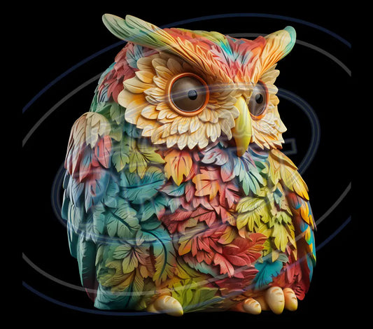 3D Owls 066 Printed Pattern Vinyl
