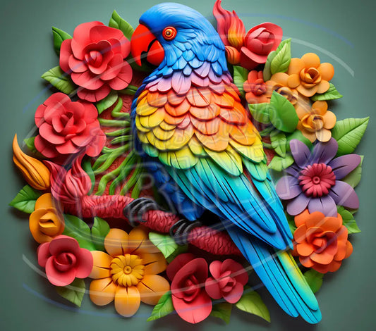3D Parrots 024 Printed Pattern Vinyl