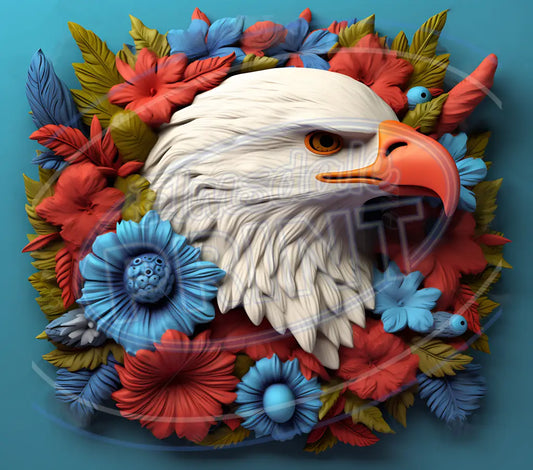 3D Patriotic Eagles 005 Printed Pattern Vinyl