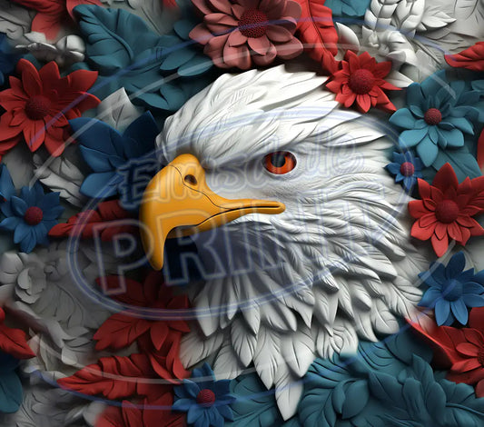 3D Patriotic Eagles 012 Printed Pattern Vinyl