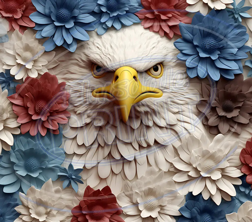 3D Patriotic Eagles 020 Printed Pattern Vinyl