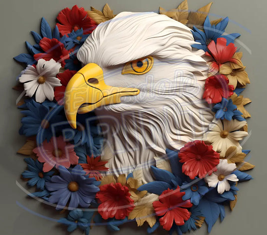 3D Patriotic Eagles 031 Printed Pattern Vinyl