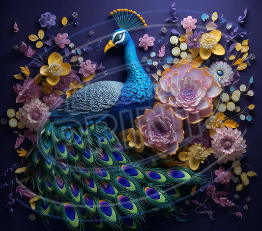3D Peacocks 003 Printed Pattern Vinyl