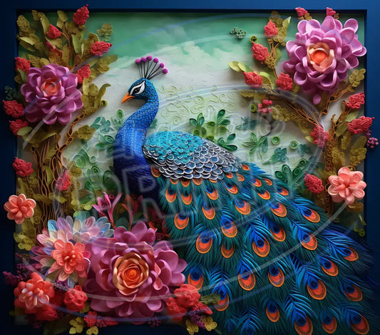 3D Peacocks 011 Printed Pattern Vinyl