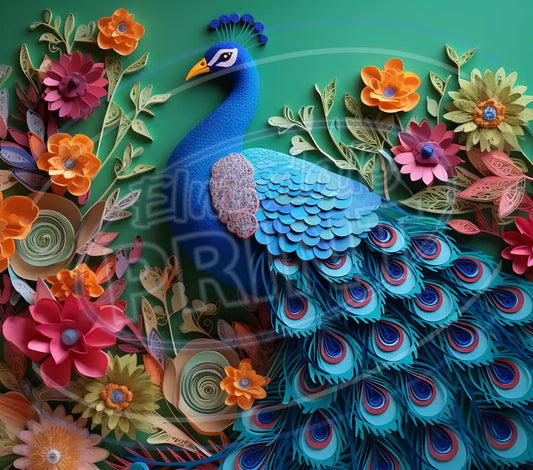 3D Peacocks 015 Printed Pattern Vinyl