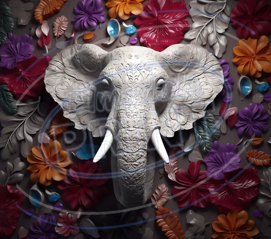 3D Safari Animals 031 Printed Pattern Vinyl