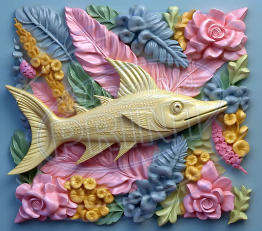 3D Sea Creatures 010 Printed Pattern Vinyl