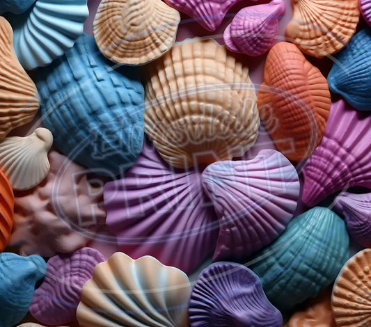 3D Seashells 012 Printed Pattern Vinyl