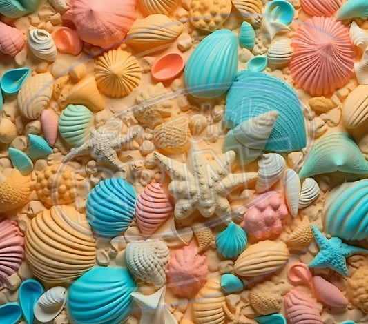 3D Seashells 014 Printed Pattern Vinyl