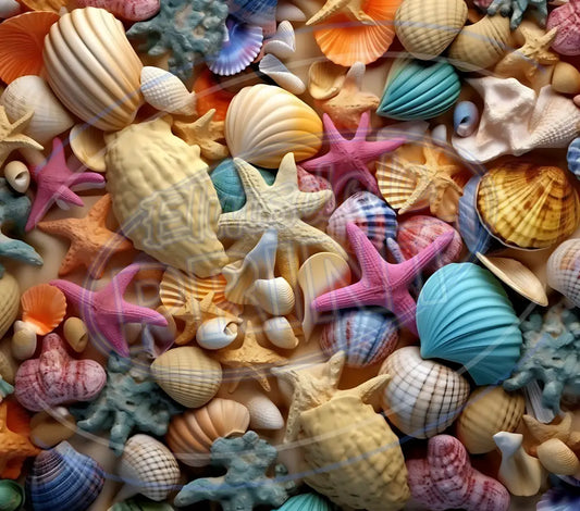 3D Seashells 017 Printed Pattern Vinyl