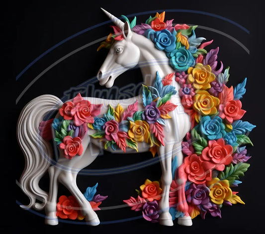 3D Unicorns 004 Printed Pattern Vinyl