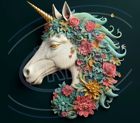 3D Unicorns 007 Printed Pattern Vinyl