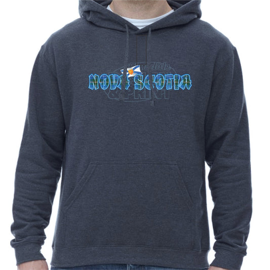 Nova Scotia Tartan Flag: Hoodies - Heather Navy / S
