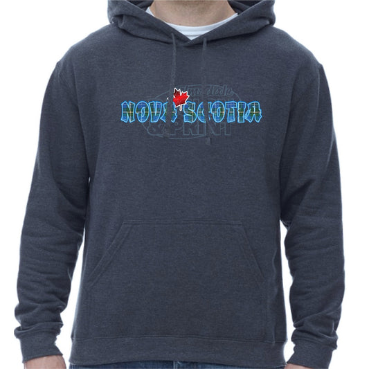 Nova Scotia Tartan Maple: Hoodies - Heather Navy / S