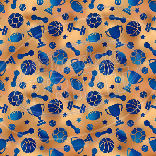 Blue Gold Dad 007 Printed Pattern Vinyl