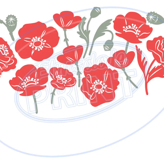 British Poppies 004 Printed Pattern Vinyl