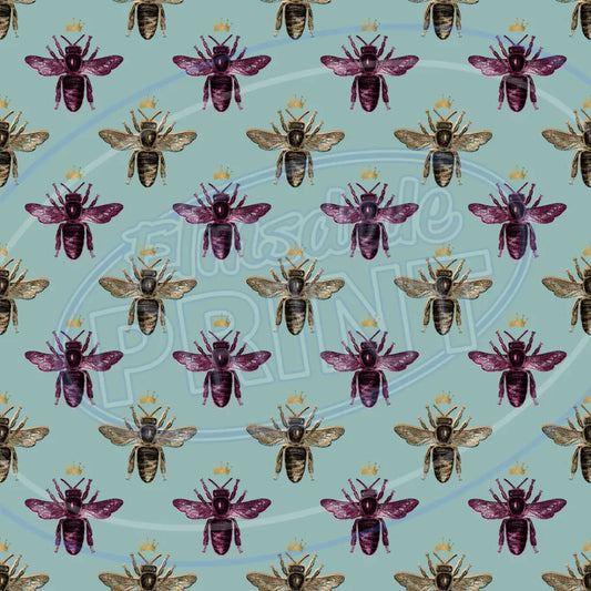 Burgundy Bees 002 Printed Pattern Vinyl