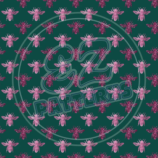 Burgundy Bees 004 Printed Pattern Vinyl