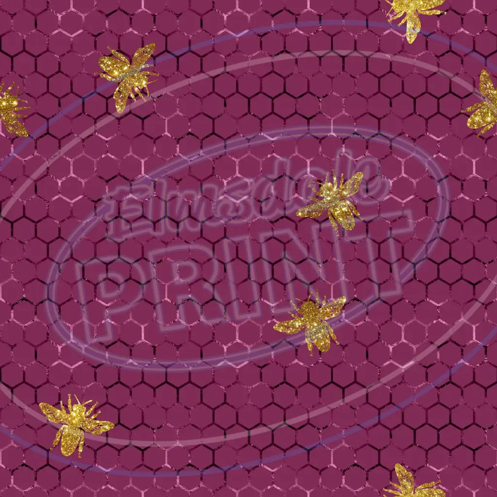 Burgundy Bees 011 Printed Pattern Vinyl