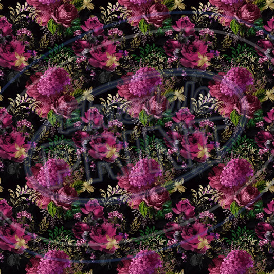 Burgundy Bees 014 Printed Pattern Vinyl