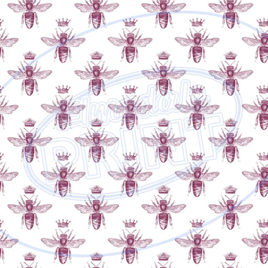 Burgundy Bees 018 Printed Pattern Vinyl