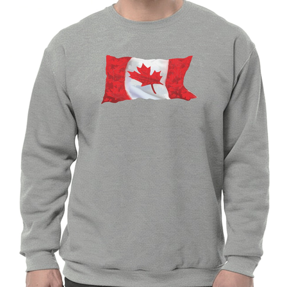 Canada Flag: Sweatshirts - Heather Grey / S
