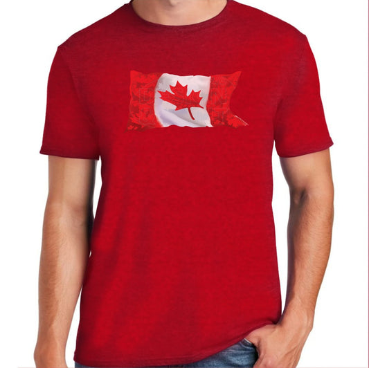 Canada Flag: Tee Shirts - Antique Cherry Red / S