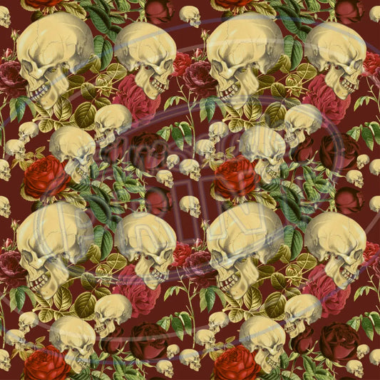 Creepy Crawly Skulls 010 Printed Pattern Vinyl