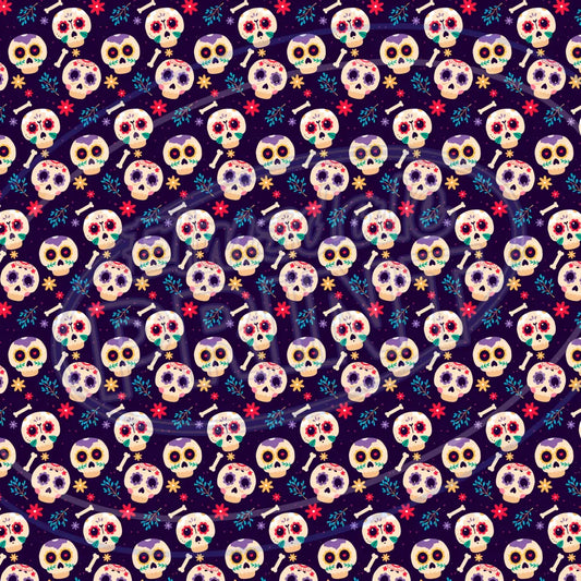 Sugar Skulls 013 Printed Pattern Vinyl