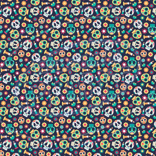 Sugar Skulls 015 Printed Pattern Vinyl
