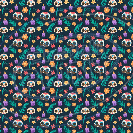 Sugar Skulls 016 Printed Pattern Vinyl