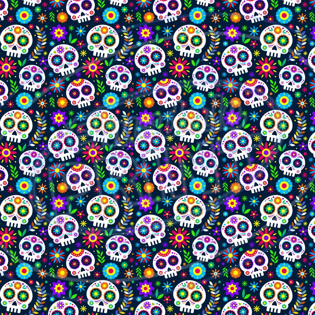Sugar Skulls 017 Printed Pattern Vinyl