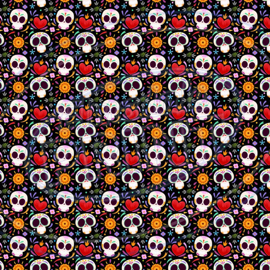 Sugar Skulls 018 Printed Pattern Vinyl