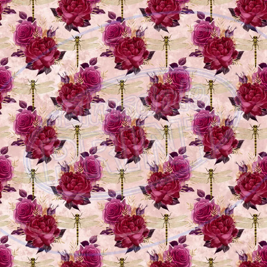 Dragonfly Rose 003 Printed Pattern Vinyl