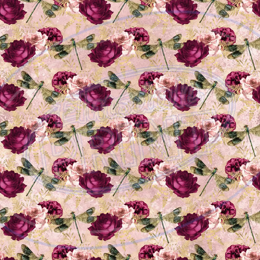 Dragonfly Rose 004 Printed Pattern Vinyl