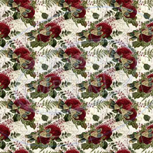 Dragonfly Rose 005 Printed Pattern Vinyl