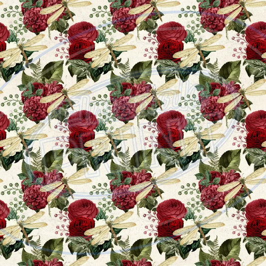 Dragonfly Rose 009 Printed Pattern Vinyl
