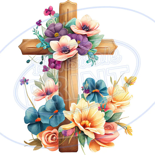 Floral Cross 007 Printed Pattern Vinyl