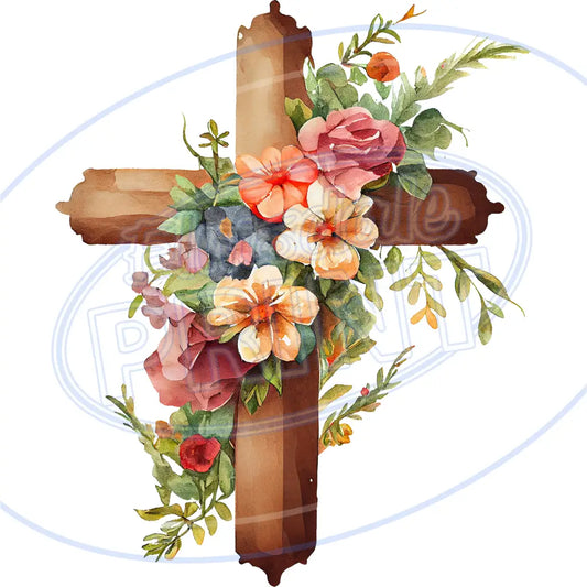 Floral Cross 008 Printed Pattern Vinyl