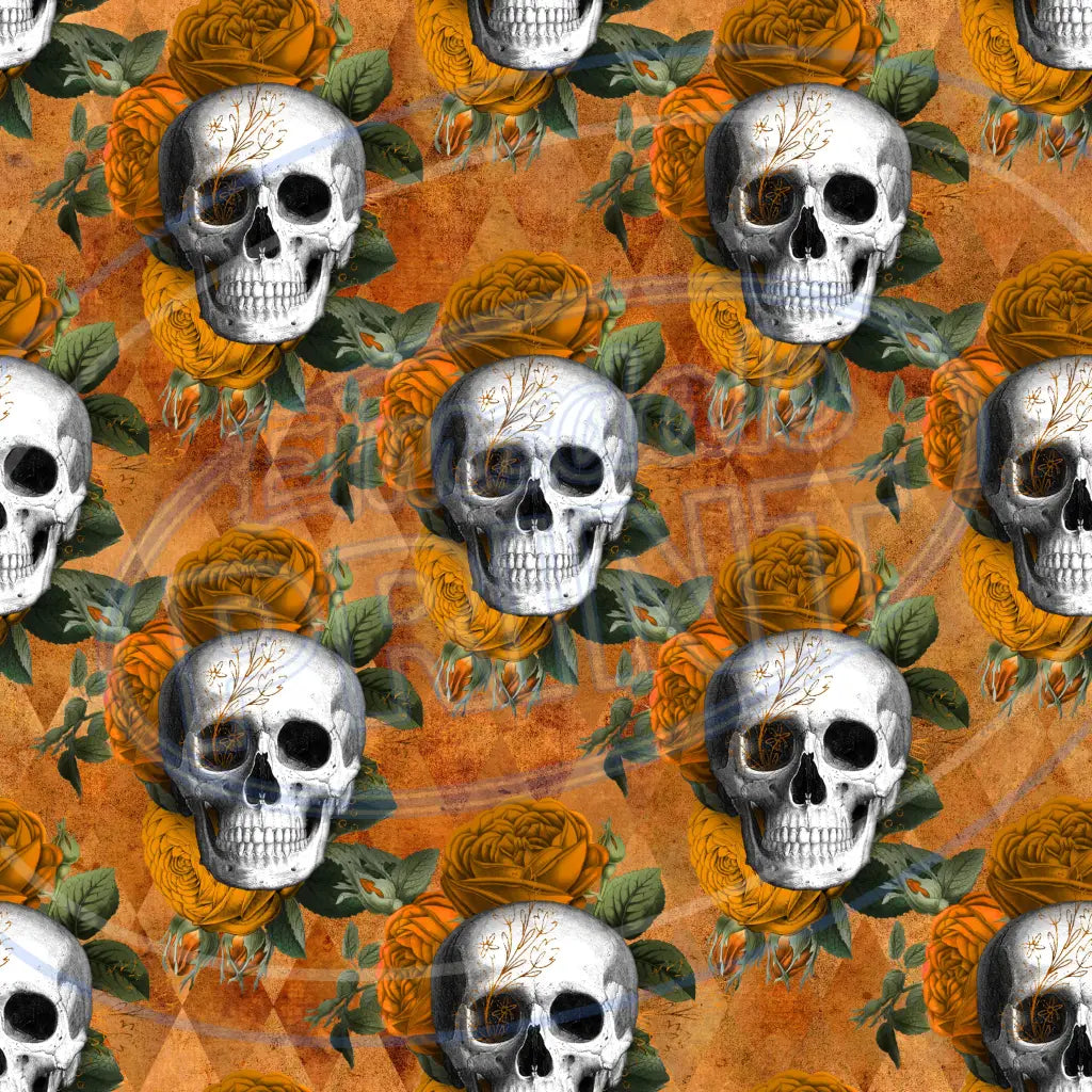 Floral Skulls 003 Printed Pattern Vinyl