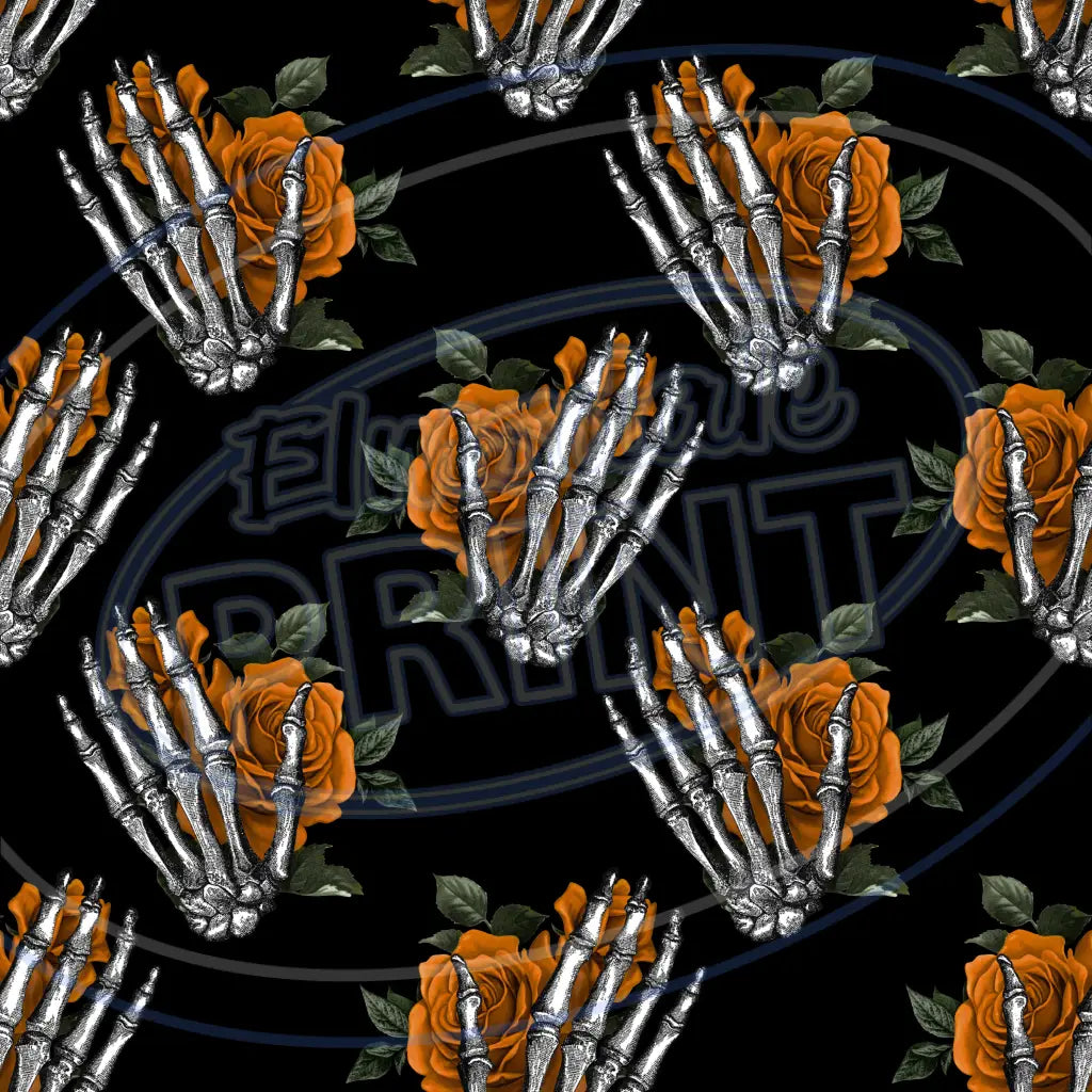 Floral Skulls 007 Printed Pattern Vinyl