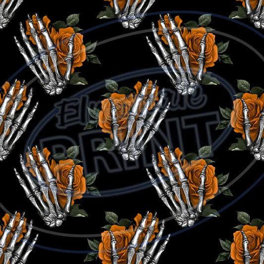 Floral Skulls 007 Printed Pattern Vinyl