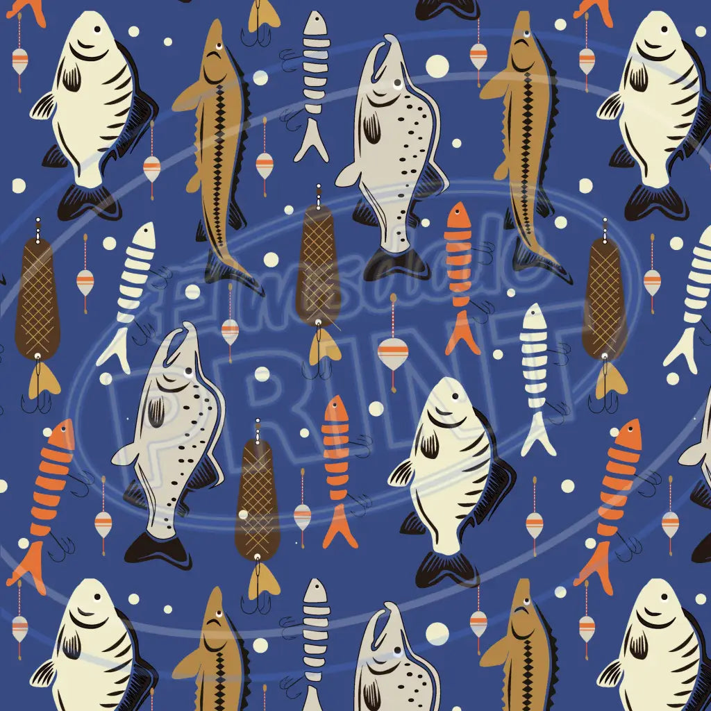 Gone Fishing 020 Printed Pattern Vinyl