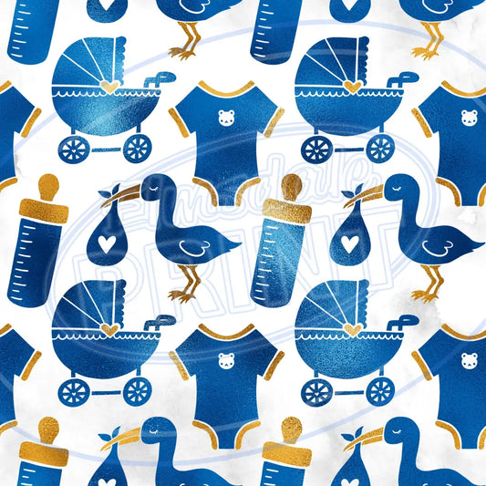 Navy Nursery 001 Printed Pattern Vinyl