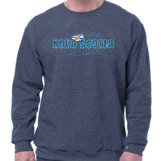 Nova Scotia Tartan Flag: Sweatshirts - Heather Navy / S