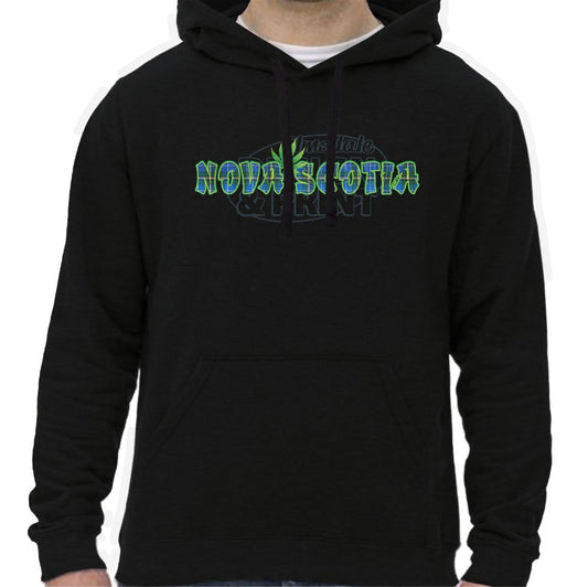 Nova Scotia Tartan Leaf: Hoodies - Black / S